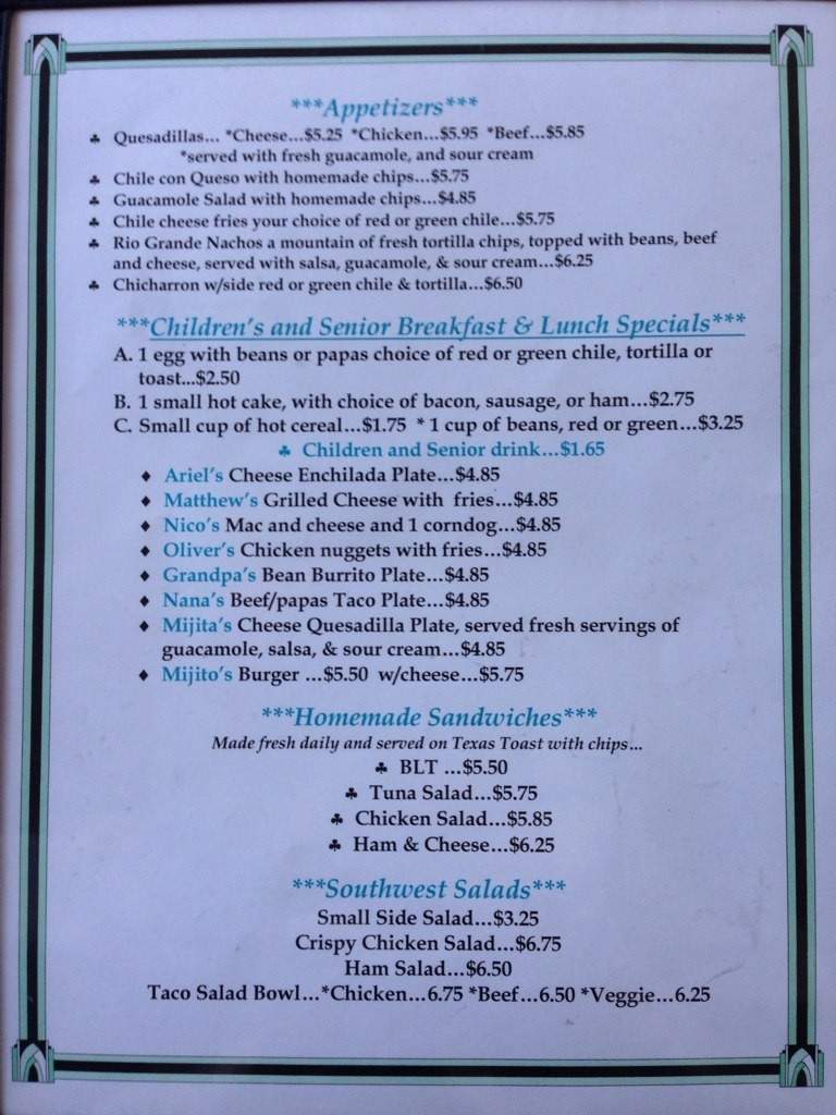 Lollies New Mexican Food - Albuquerque, NM menu_pic