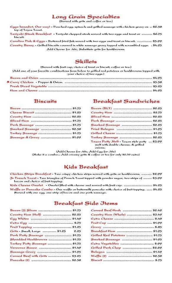 Long Grain Cafe - Florence, SC menu_pic