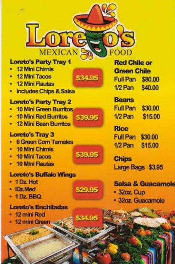 Loreto's Mexican Food - Scottsdale, AZ menu_pic