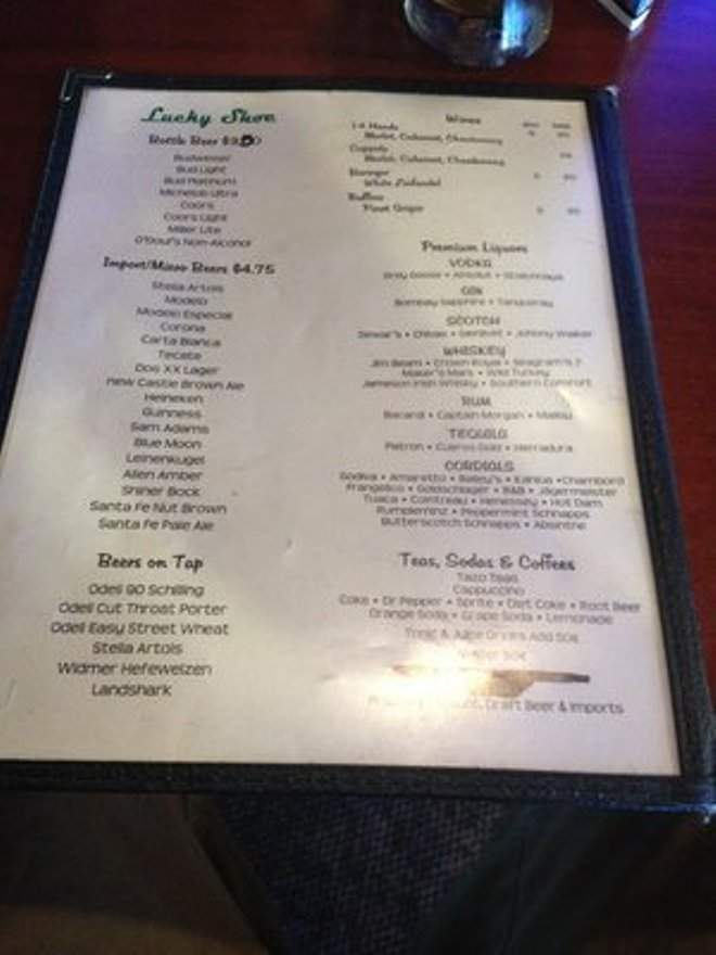 Lucky Shoe - Eagle Nest, NM menu_pic