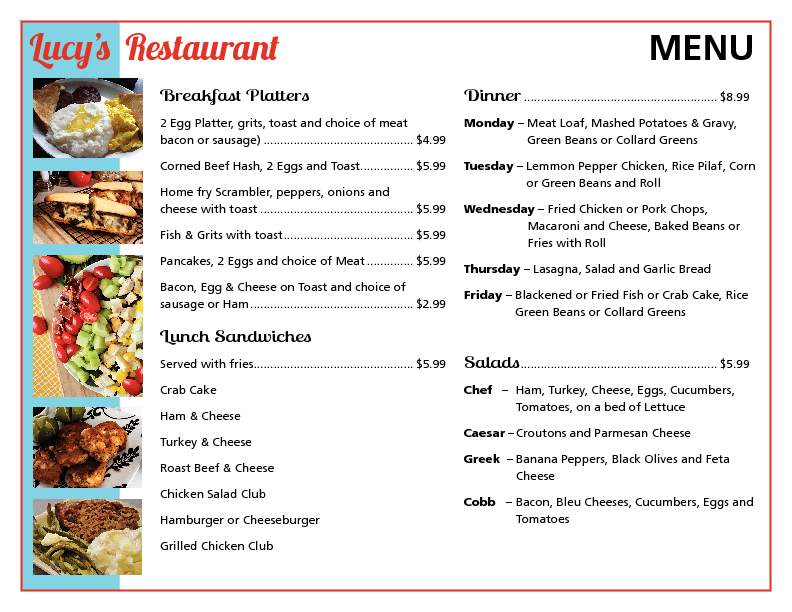 Lucy's Kitchen - Jacksonville, FL menu_pic