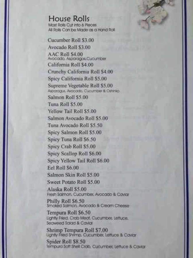 M Sushi House & Restaurant - Harrisburg, PA menu_pic