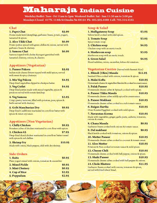 Maharaja Indian Cuisine - Omaha, NE menu_pic