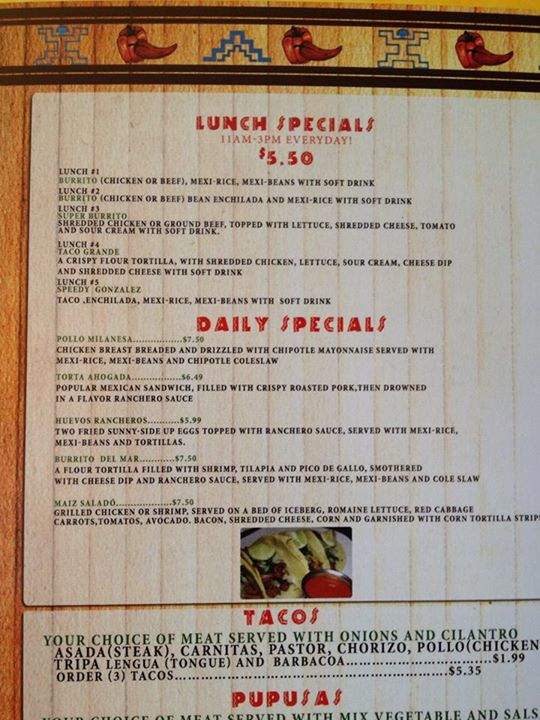 Maiz Cuisine and Mexican Grill - Chattanooga, TN menu_pic