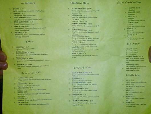 Makoto Sushi - Aiea, HI menu_pic