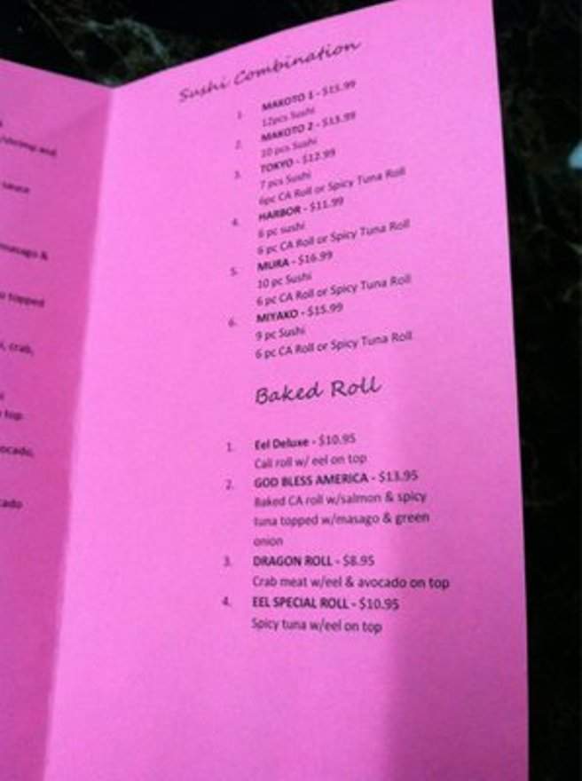 Makoto Sushi - Aiea, HI menu_pic
