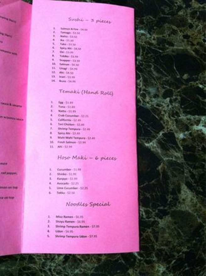 Makoto Sushi - Aiea, HI menu_pic
