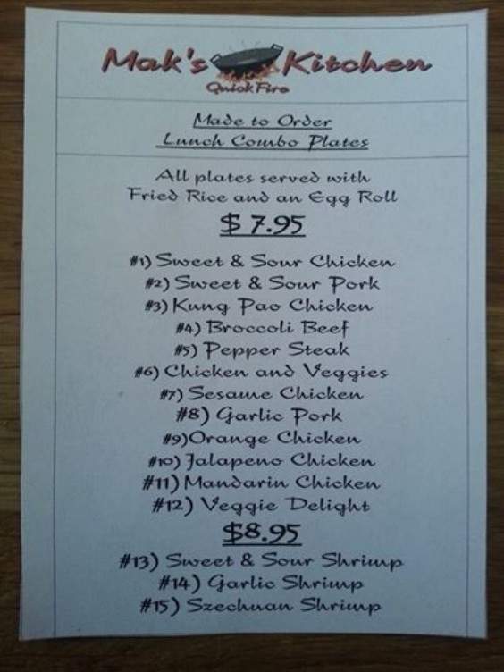 Mak's QuickFire Kitchen - Albuquerque, NM menu_pic