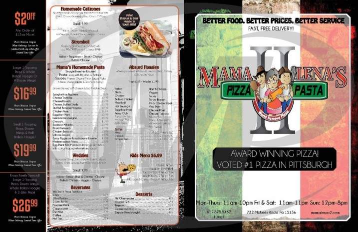Mama Lenas II - McKees Rocks, PA menu_pic
