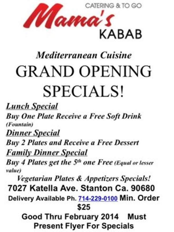 Mamas Kabab - Stanton, CA menu_pic