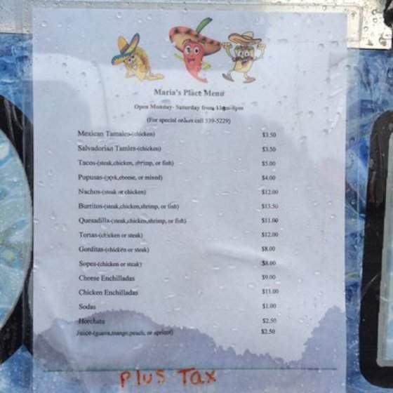 Maria's Mexican & Salvadorian Food - Kodiak, AK menu_pic