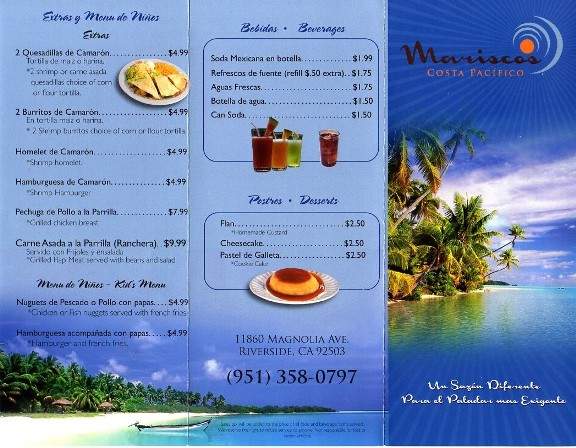 Mariscos Costa Pacifico - Riverside, CA menu_pic