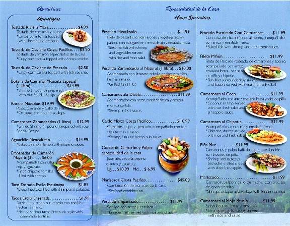 Mariscos Costa Pacifico - Riverside, CA menu_pic