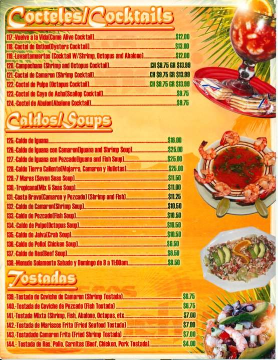 Mariscos la Conchita - Riverside, CA menu_pic