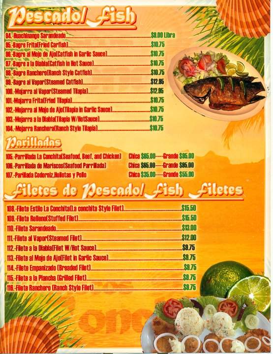 Mariscos la Conchita - Riverside, CA menu_pic