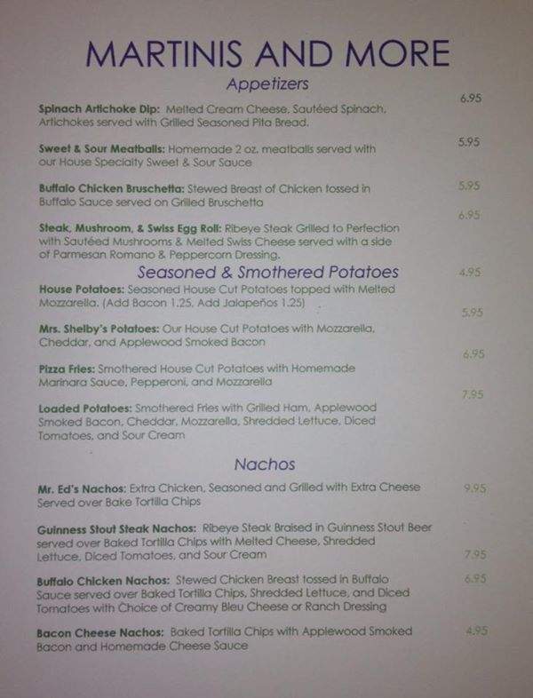 Martinis & More - Marion, SC menu_pic