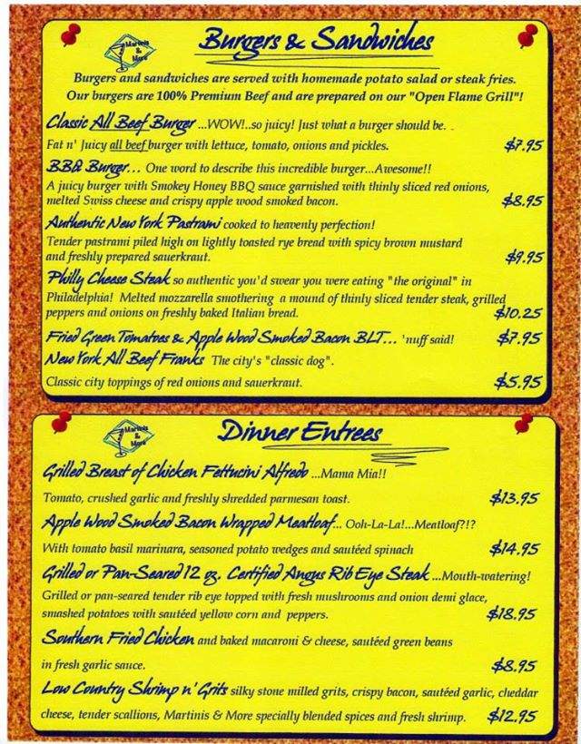 Martinis & More - Marion, SC menu_pic