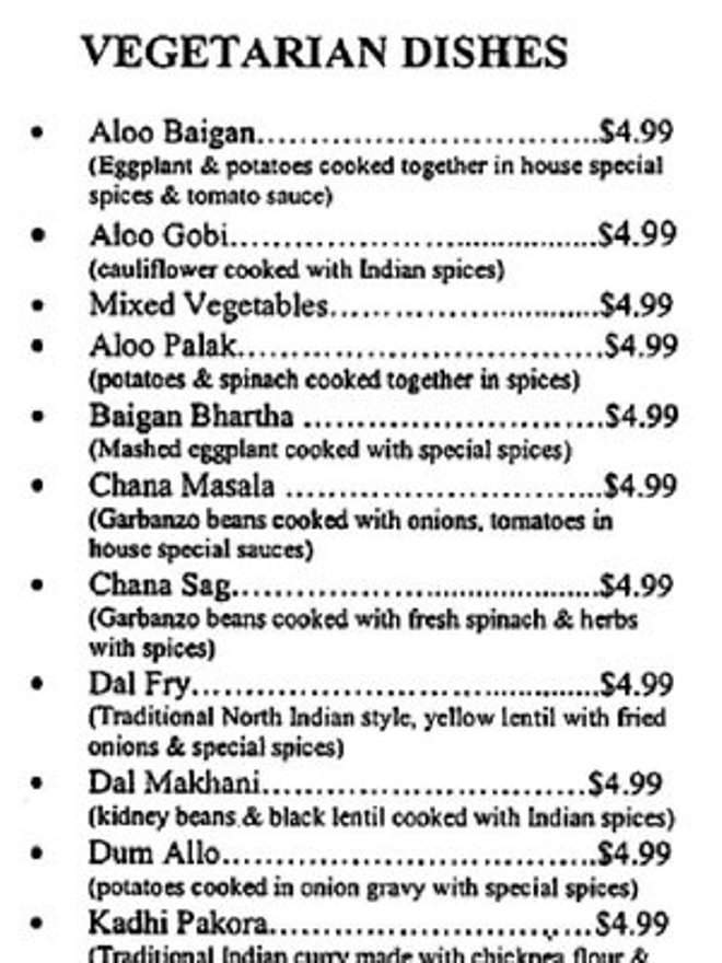 Masala Cuisine - Oakland, CA menu_pic