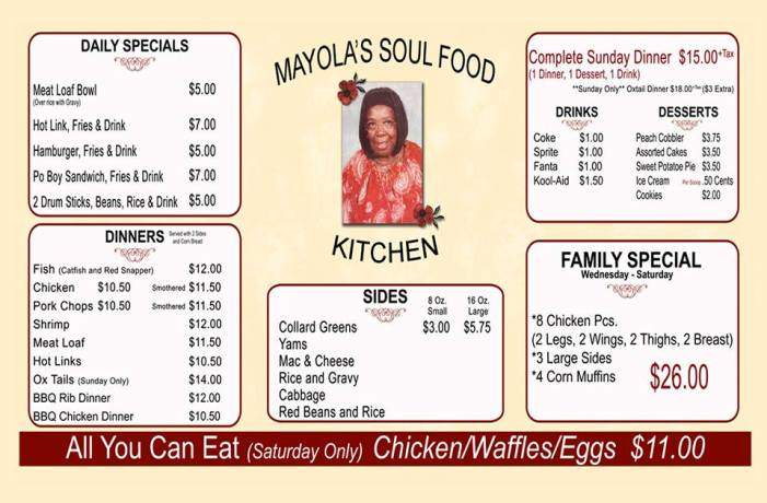 Mayola's Soul Food Kitchen - Hesperia, CA menu_pic