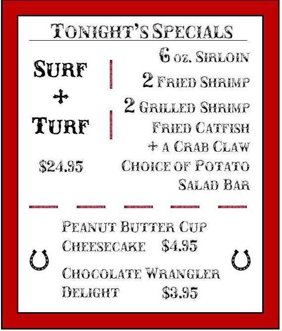 McClintock's Steak & Fish - Ringling, OK menu_pic