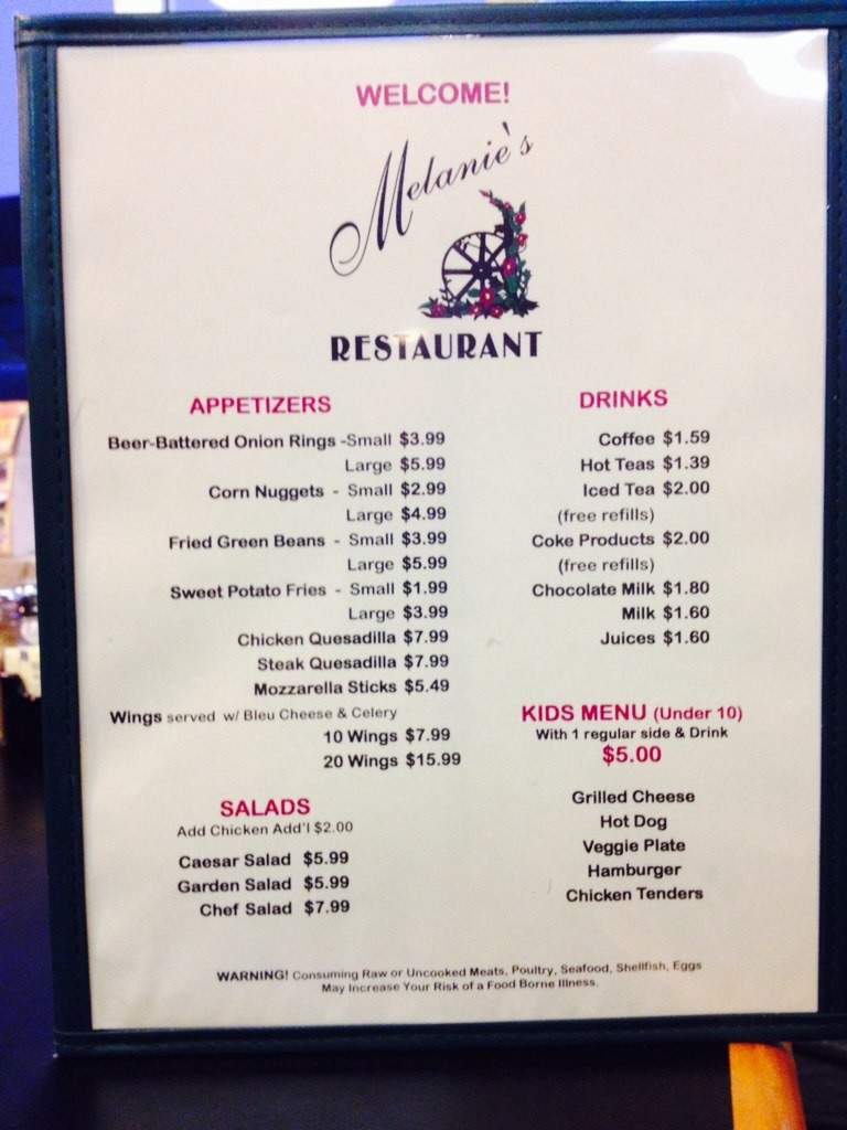 Melanies - Williston, FL menu_pic