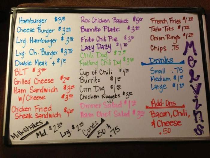 Melvins Drive Inn - Mangum, OK menu_pic