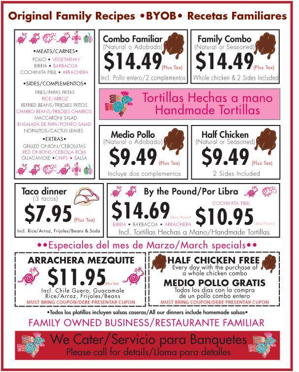 Mezquite Pollo Express - Chicago, IL menu_pic