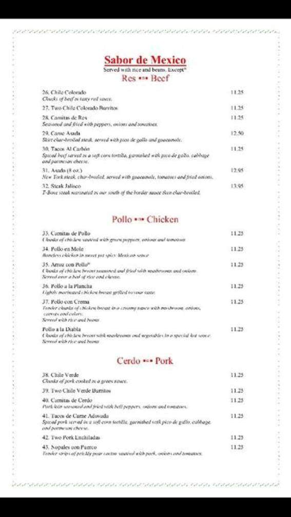 Mi Jalisco - Aloha, OR menu_pic