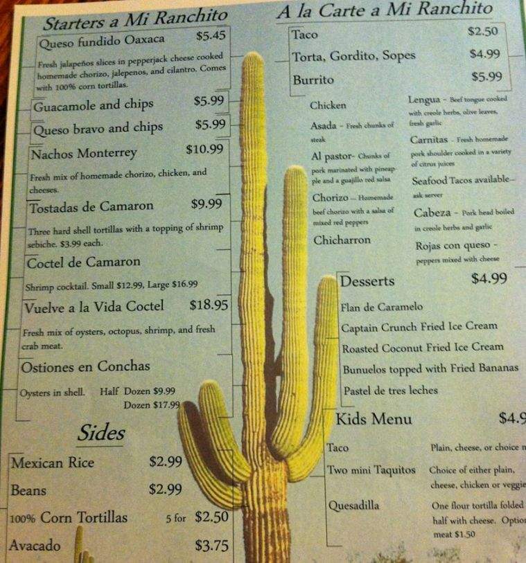Mi Ranchito - Dubuque, IA menu_pic