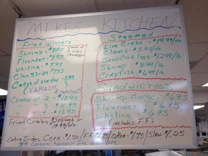 Mike's Fresh Seafood - Wilmington, NC menu_pic