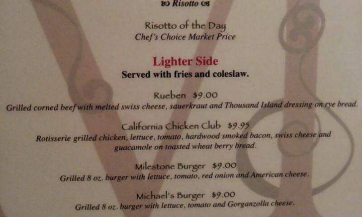 Milestone Restaurant - Bristol, CT menu_pic