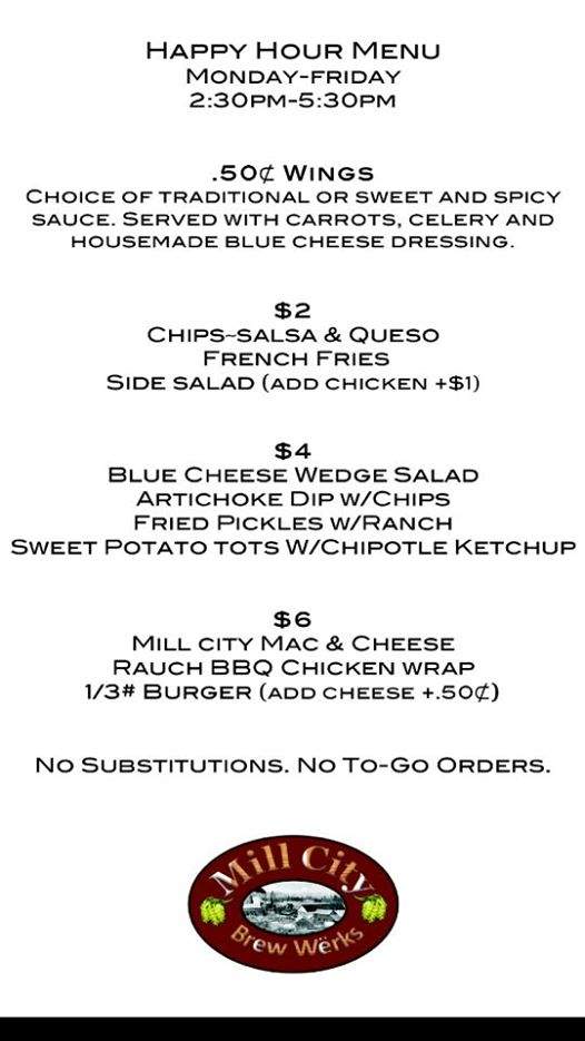 Mill City Brew Werks - Camas, WA menu_pic