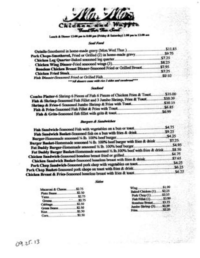 Mo Mo's - Houston, TX menu_pic