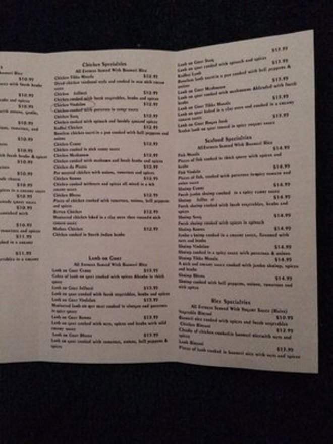 Moghul - Jacksonville, NC menu_pic