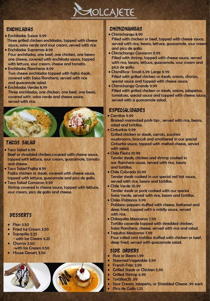 Molcajete Mexican Restaurant - Chattanooga, TN menu_pic