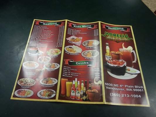 Morelia Mexican Grill - Vancouver, WA menu_pic