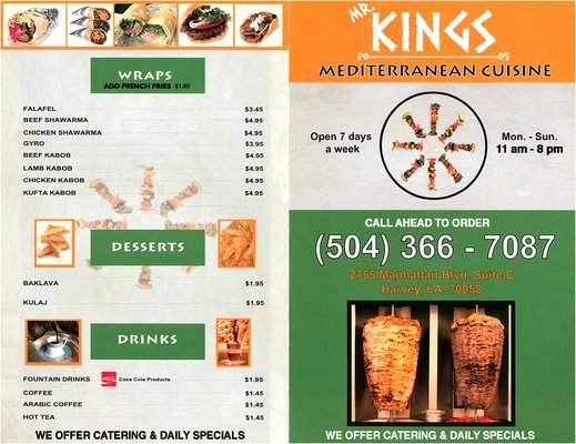 Mr. King's Mediterranean Cuisine - Harvey, LA menu_pic