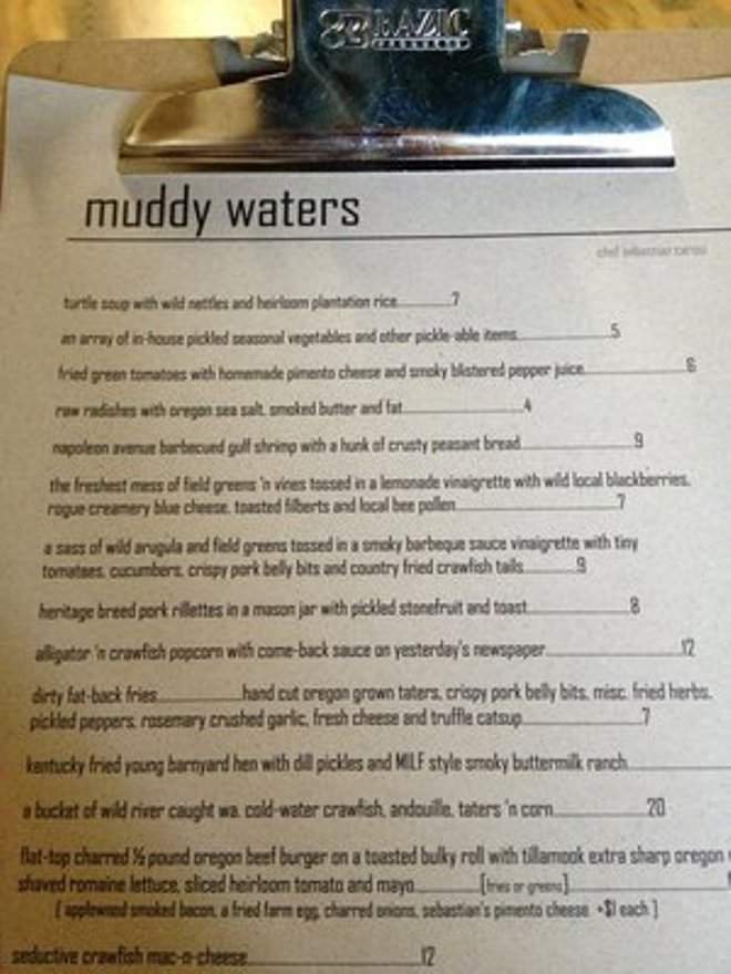 Muddy Waters (a Southern Bar + Kitchen) - Vancouver, WA menu_pic