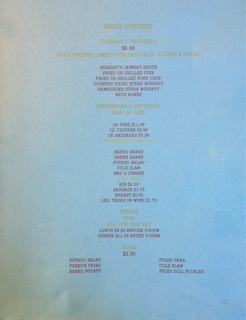 My Dream Eatery - Lake Providence, LA menu_pic