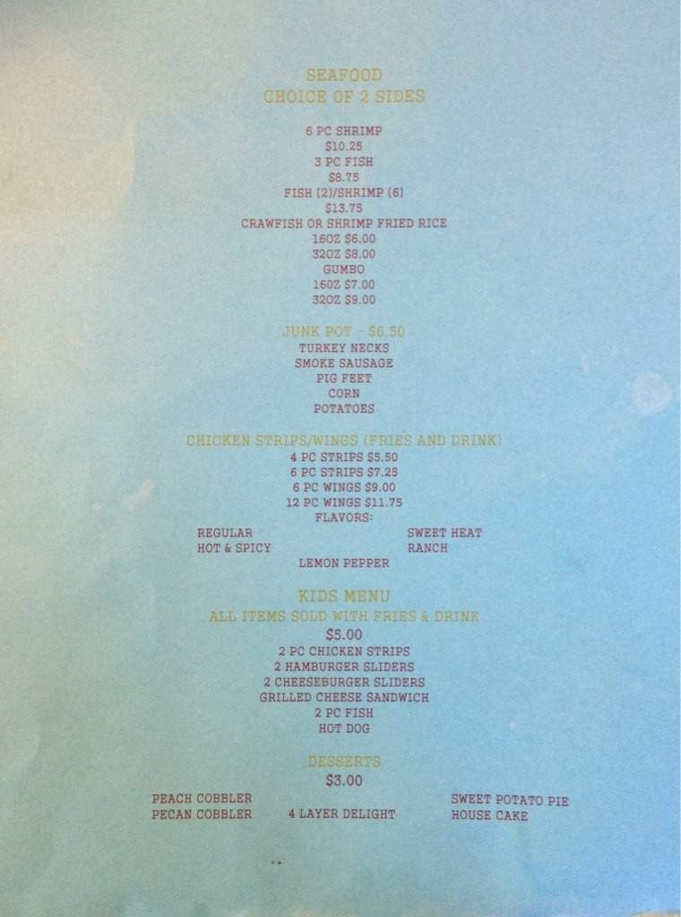 My Dream Eatery - Lake Providence, LA menu_pic