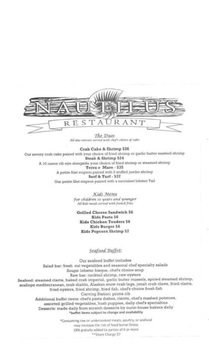 Nautilus - Virginia Beach, VA menu_pic