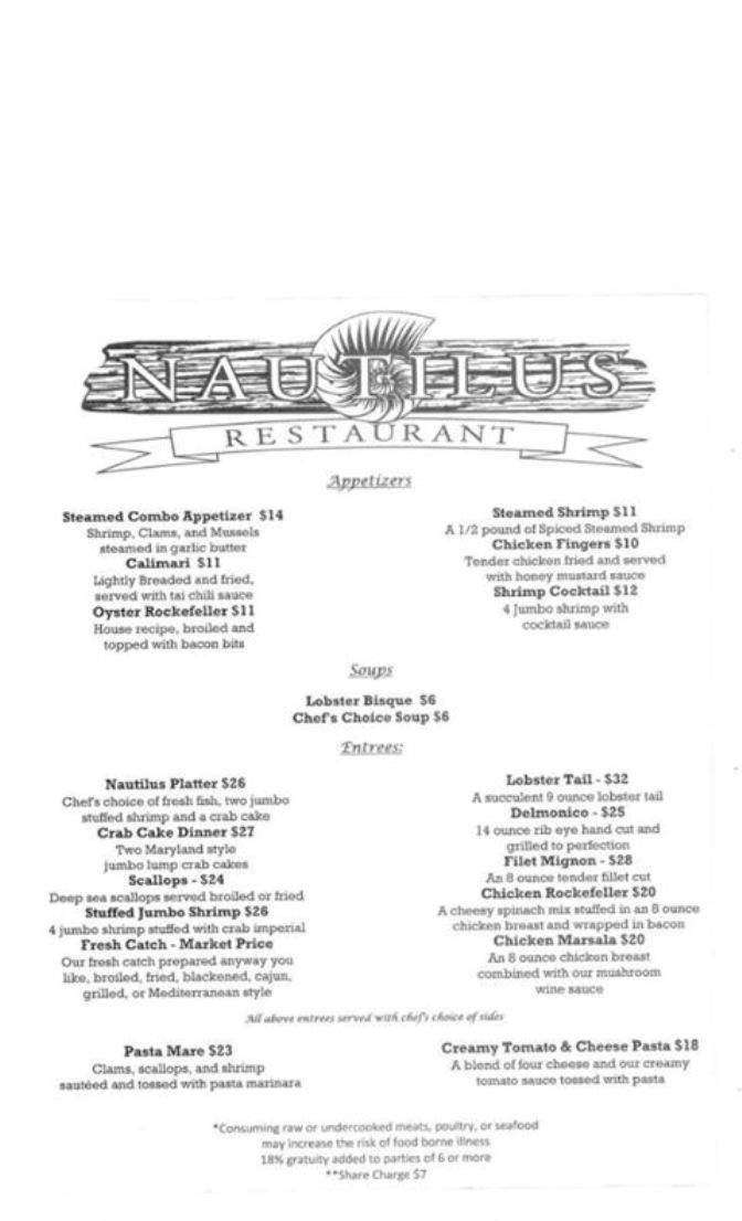 Nautilus - Virginia Beach, VA menu_pic