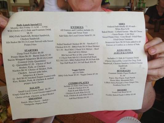 Nevaeh's Southern BBQ - Pahoa, HI menu_pic
