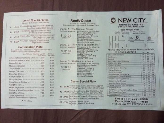 New city Chinese cuisine - Fresno, CA menu_pic
