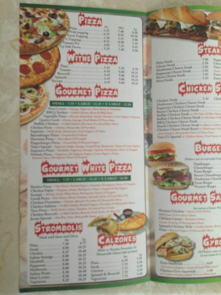 New Tony G's Pizza - Philadelphia, PA menu_pic