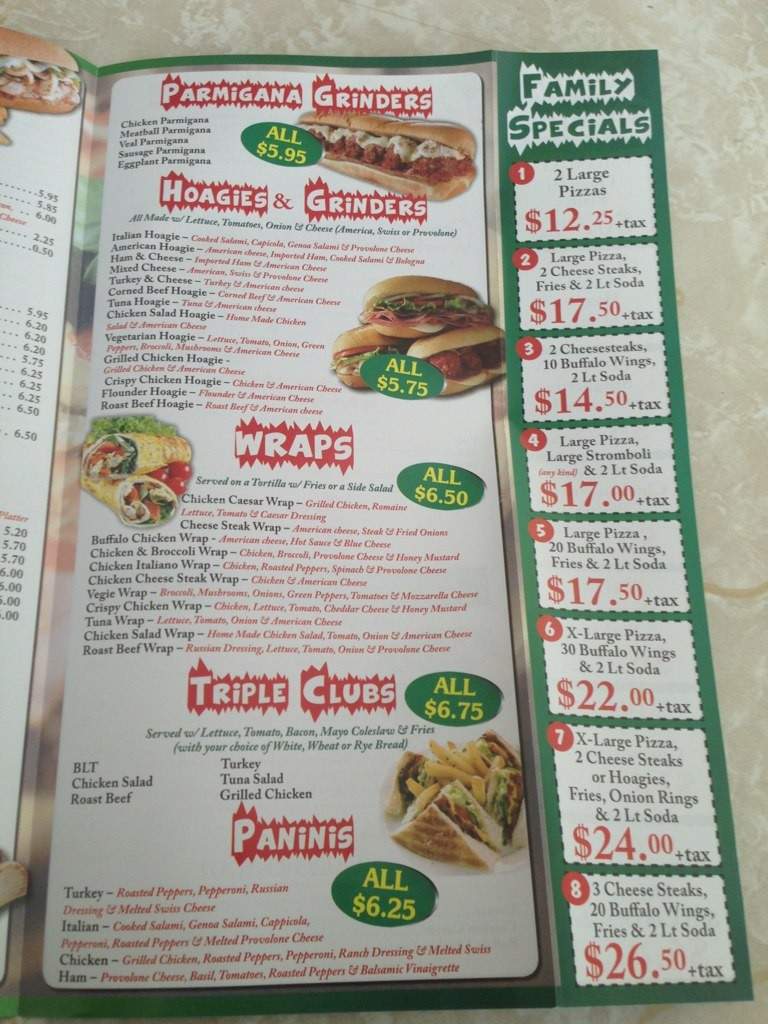 New Tony G's Pizza - Philadelphia, PA menu_pic