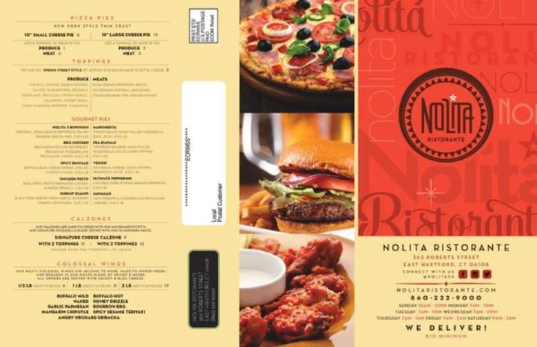 Nolita Ristorante - East Hartford, CT menu_pic
