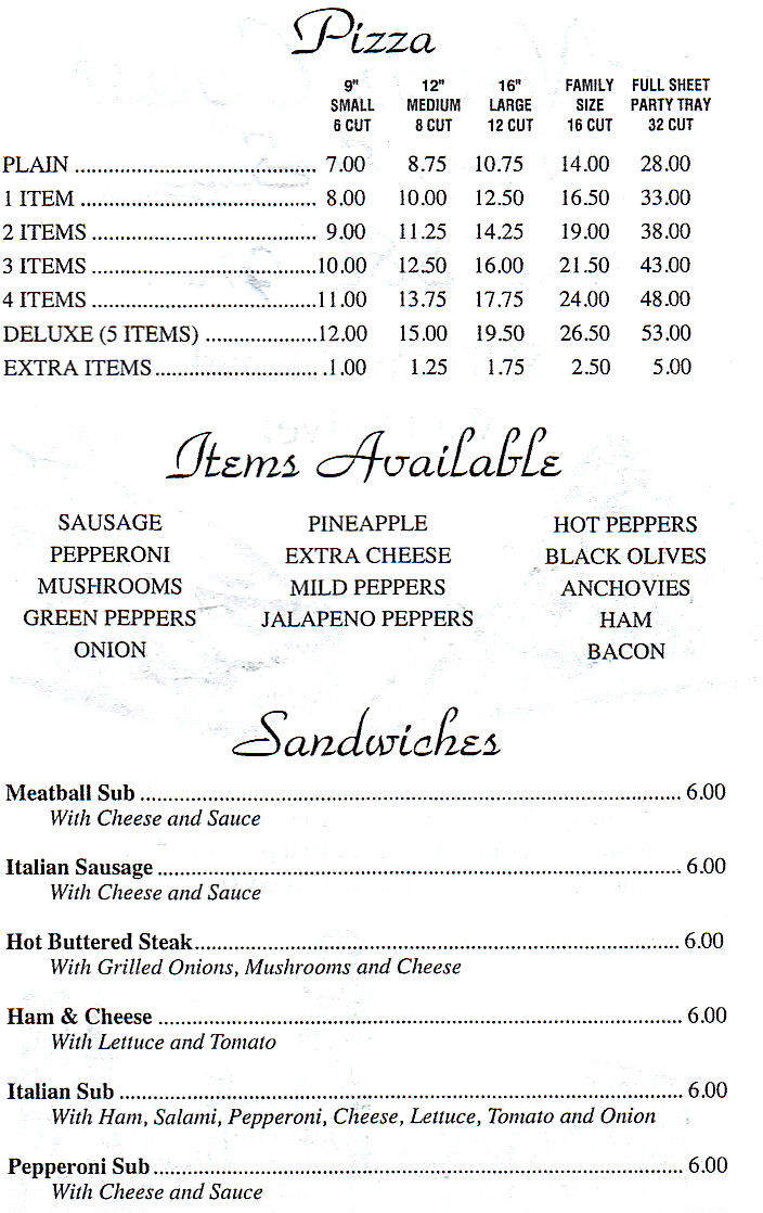 North Coast Pizza and Subs - Parma, OH menu_pic