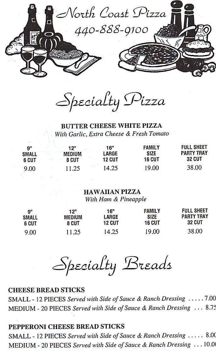 North Coast Pizza and Subs - Parma, OH menu_pic