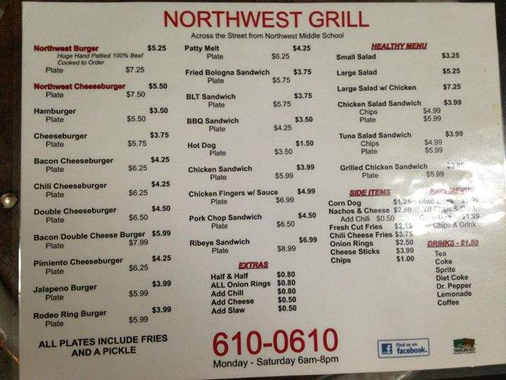 Northwest Grill - Travelers Rest, SC menu_pic